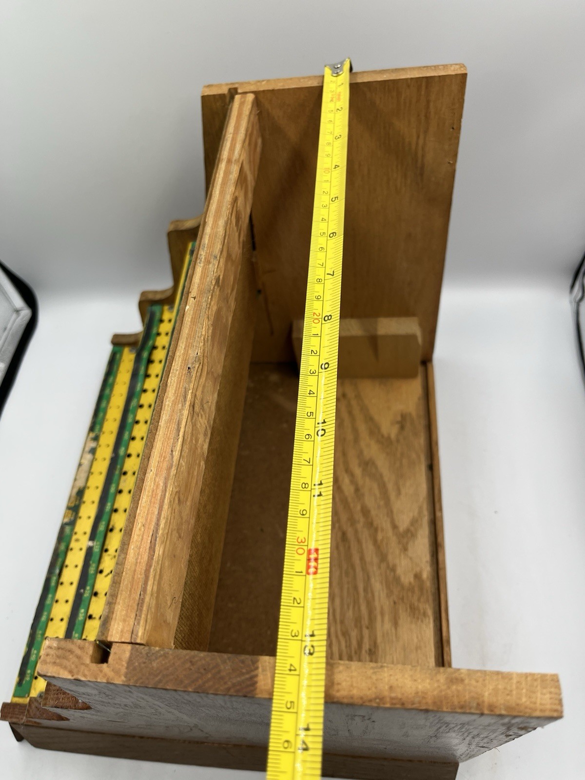 Vintage Oak Wood Hardware Store Display Hanson HIGH SPEED JOBBERS DRILLS SEE