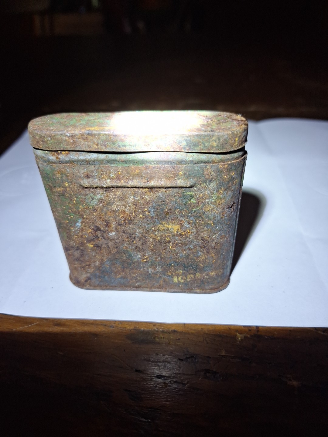 Vintage Metal Tin With Color Remaining 3″ X 3″