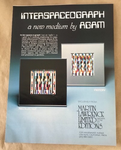 Yaacov Agam gallery exhibition print ad 1979 orig vintage 1970s art abstract