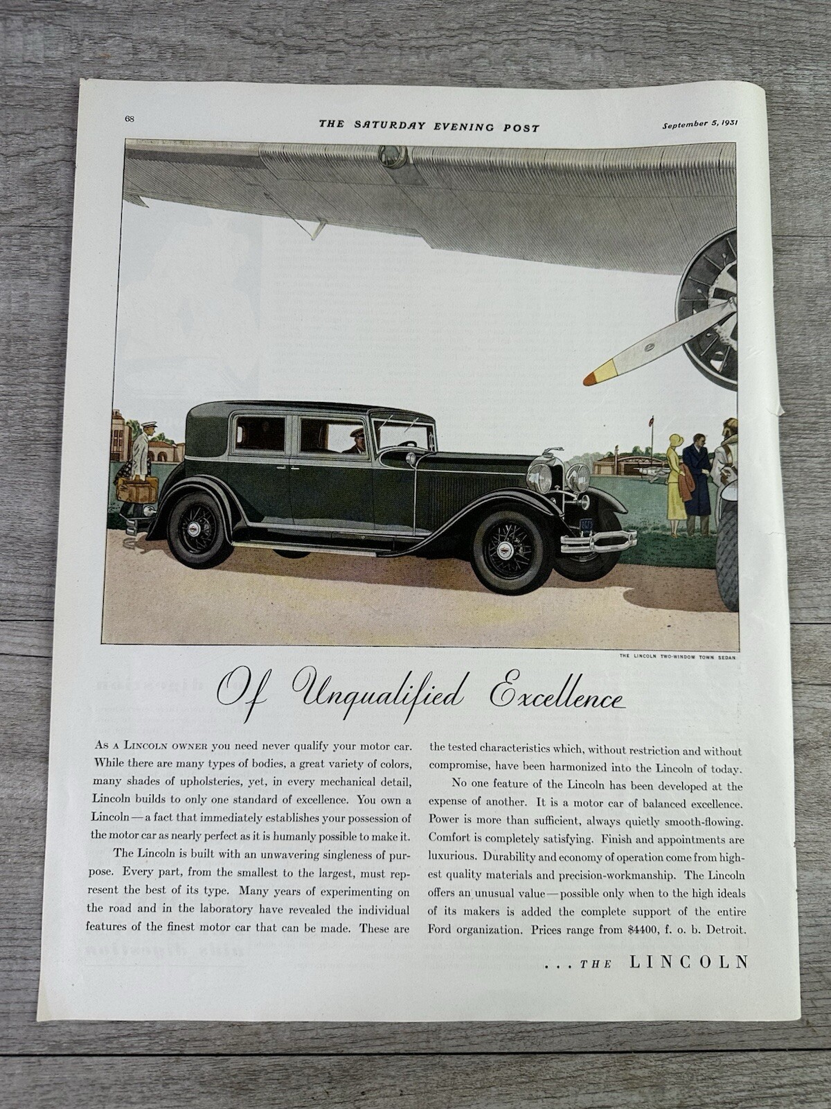 1930-31 Sat Eve Post Art Deco Print Ads Firestone, Goodyear, Lincoln & Dodge