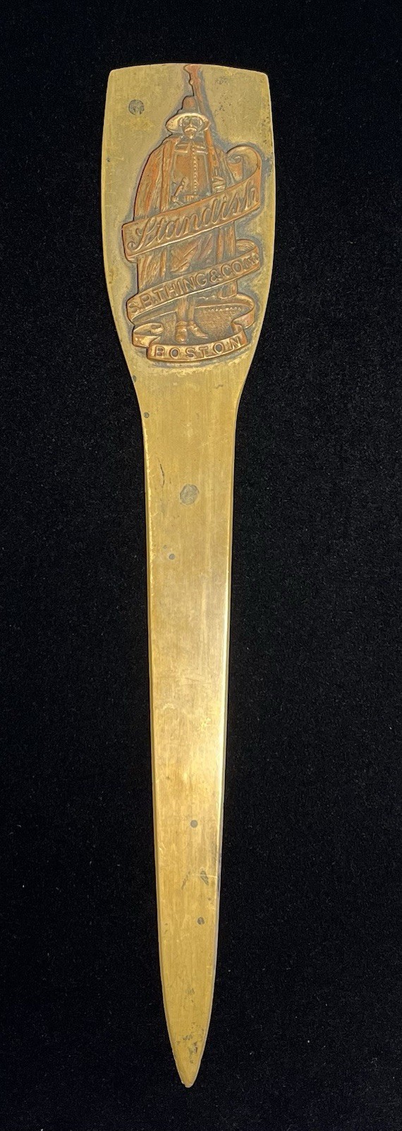 Vintage Standish S. B. Thing & Co Inc Boston Advertising Bronze Letter Opener