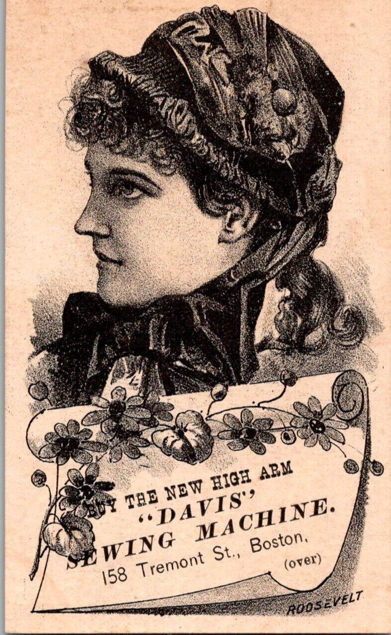 Davis Sewing Machine New England Branch BOSTON MA Victorian Trade Card