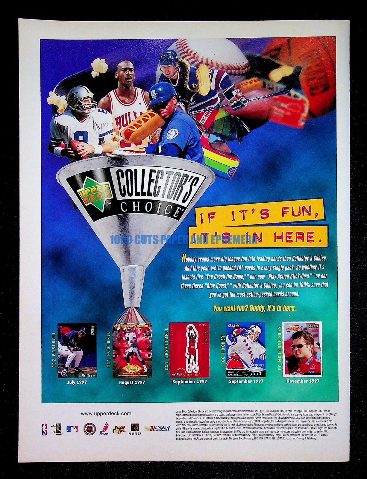Collector’s Choice TCG Cards Upper Deck 1997 NBA Print Magazine Ad Poster