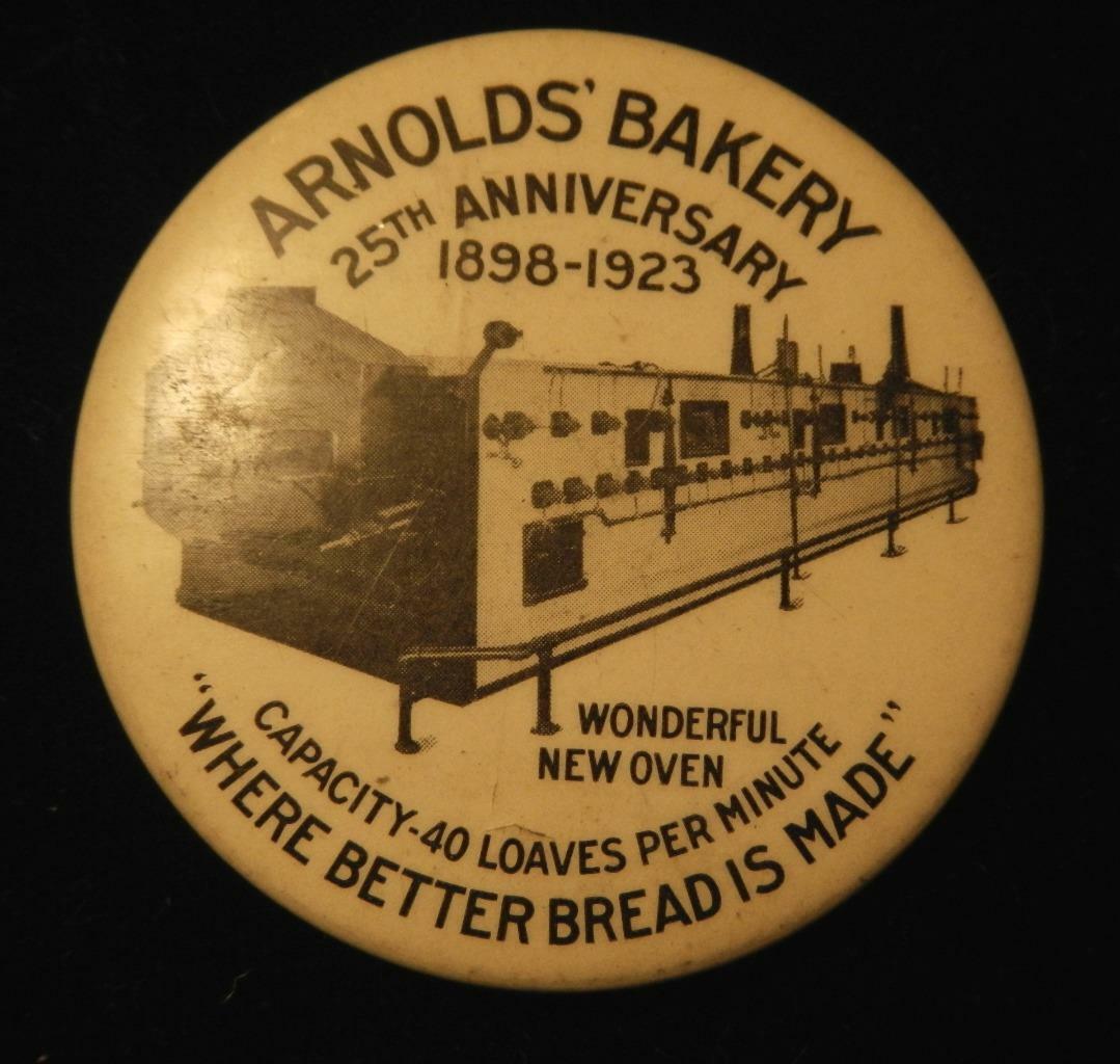 Two Advertising Mirrors c.1923-30 Relating to Food Arnolds’ Bakery & Hagman’s