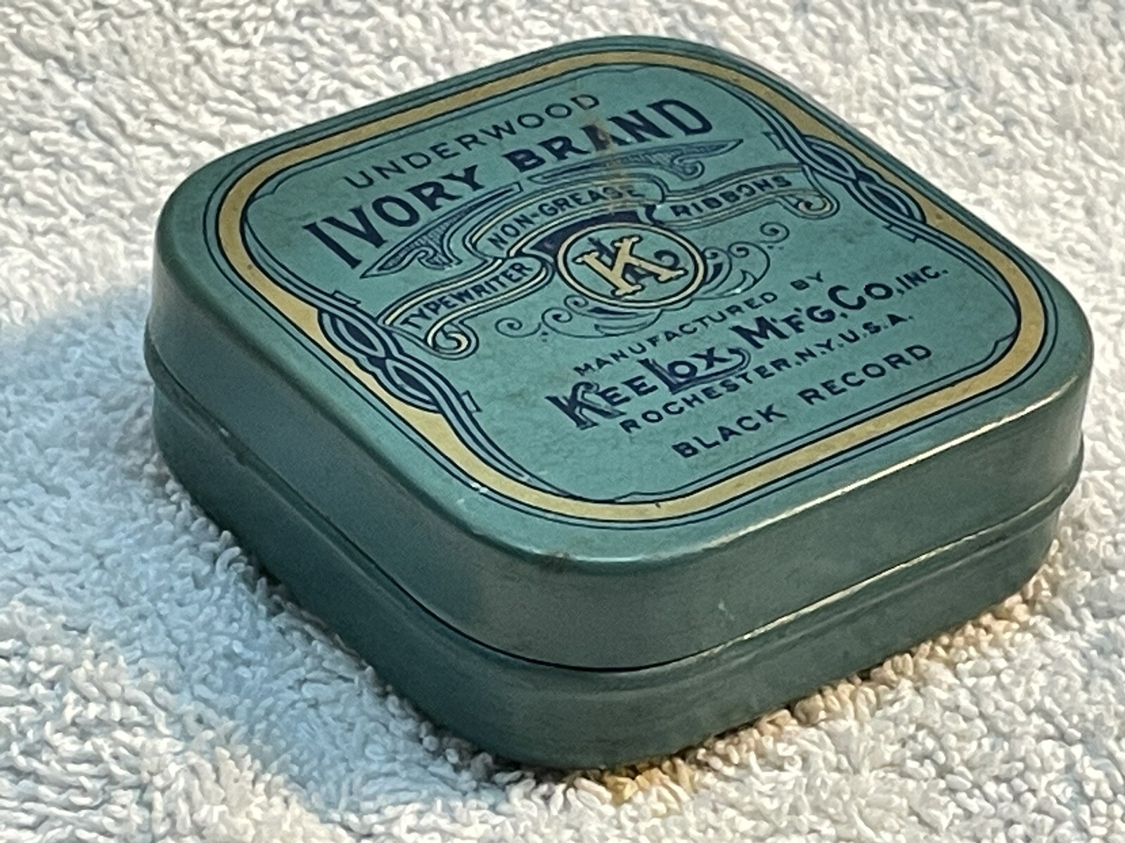 Antique Typewriter Ribbon Underwood Ivory Brand Tin Box Vintage
