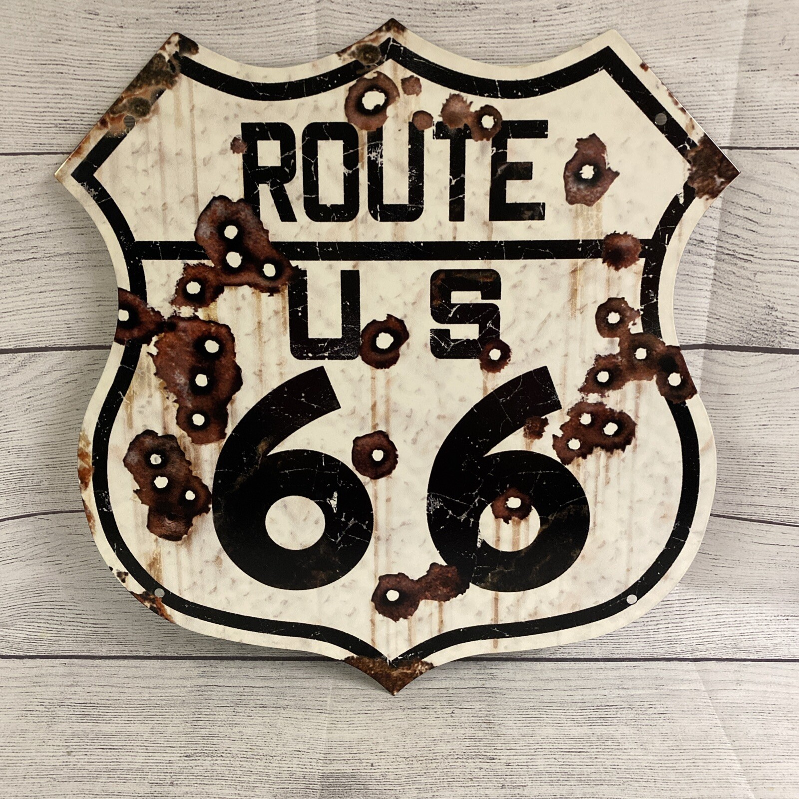 Rusty “LOOKING” Highway Route 66 Tin Sign US Made Garage Bar Pub Wall Decor!!!!