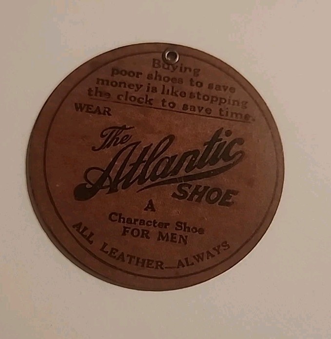 Vintage THE ATLANTIC SHOE Advertising Sliding Pocket Mirror