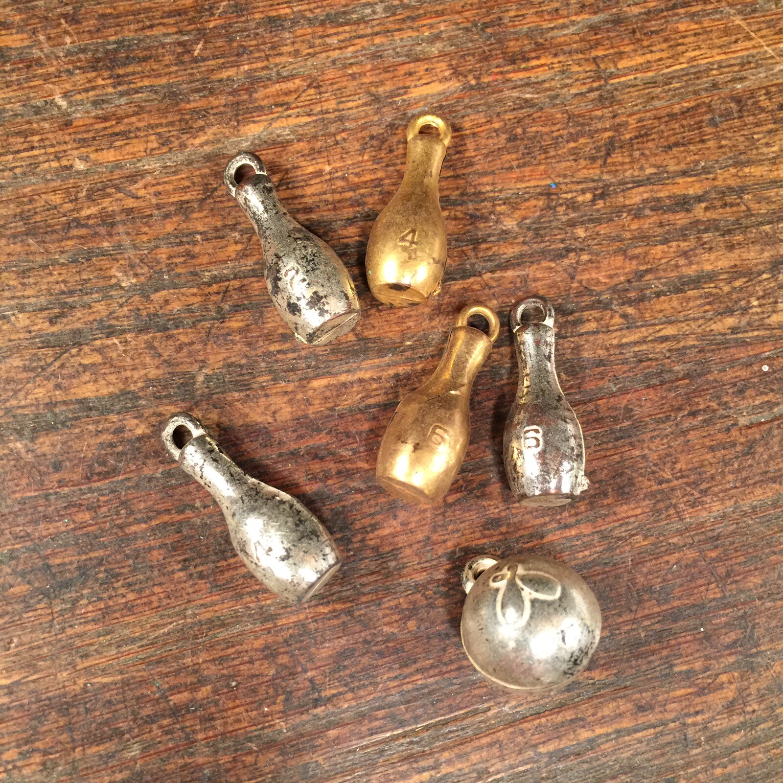 Vtg Cracker Jack Lot Gumball Machine Charm Toy Prize Bowling a