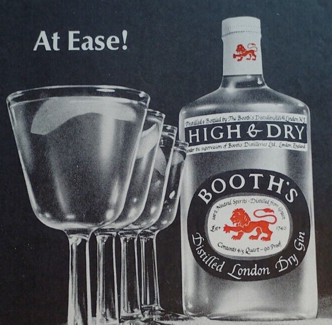 Vintage Advertisement Booth’s High Dry Gin Great Distilled London Dry Gin