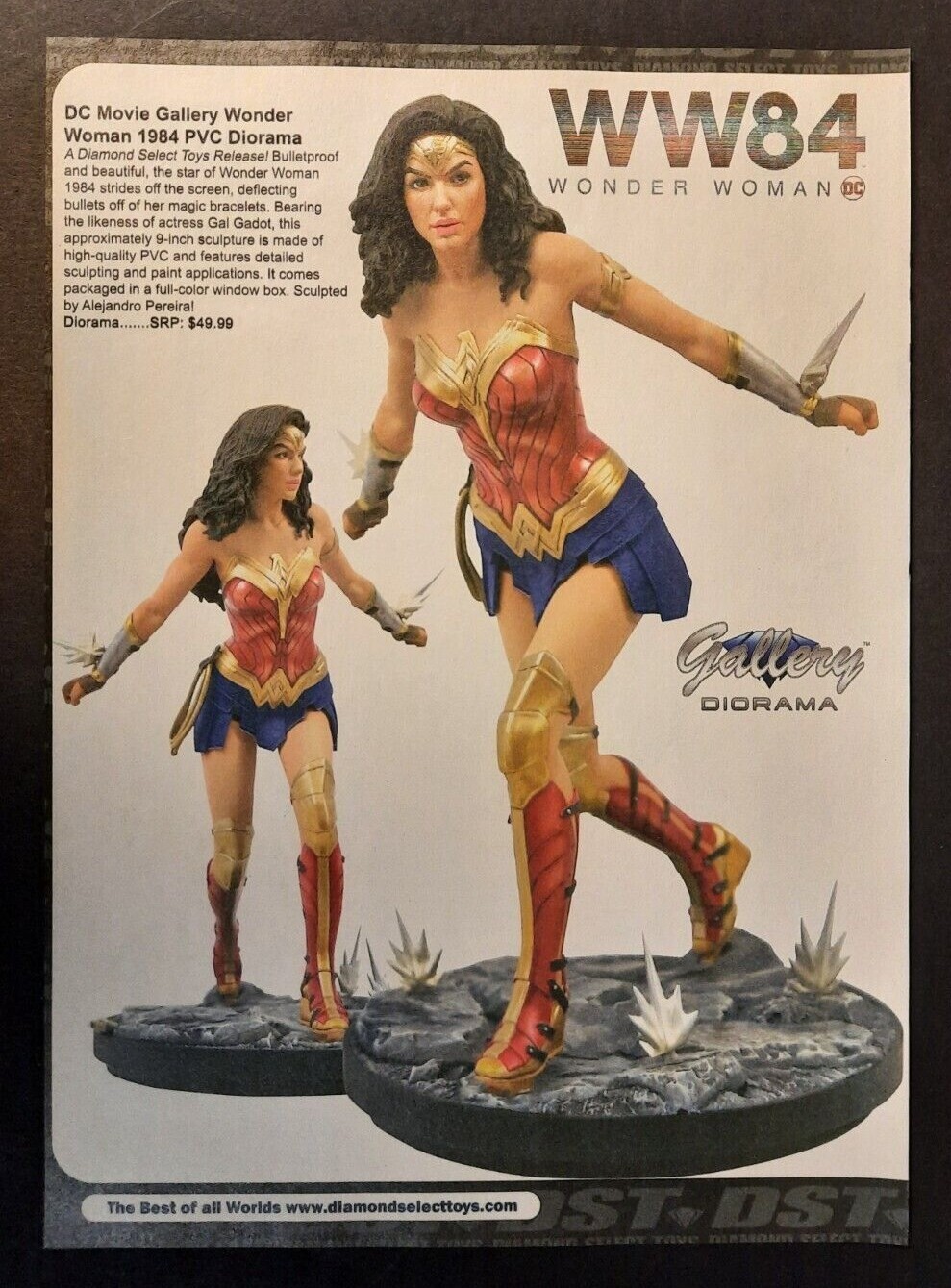 DC Movie Gallery WONDER WOMAN 1984 Diorama Statue ~ Magazine Page PRINT AD