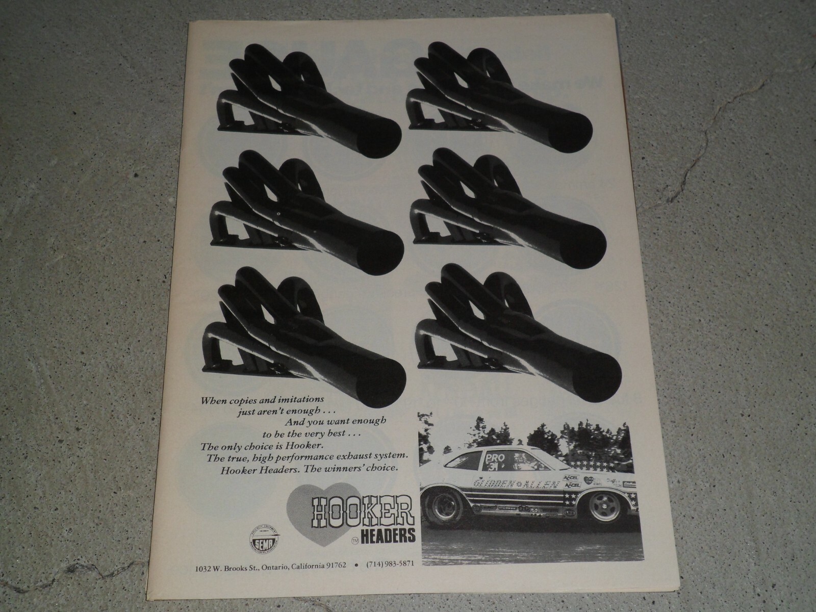 1974 HOOKER HEADERS #5 AD / ARTICLE