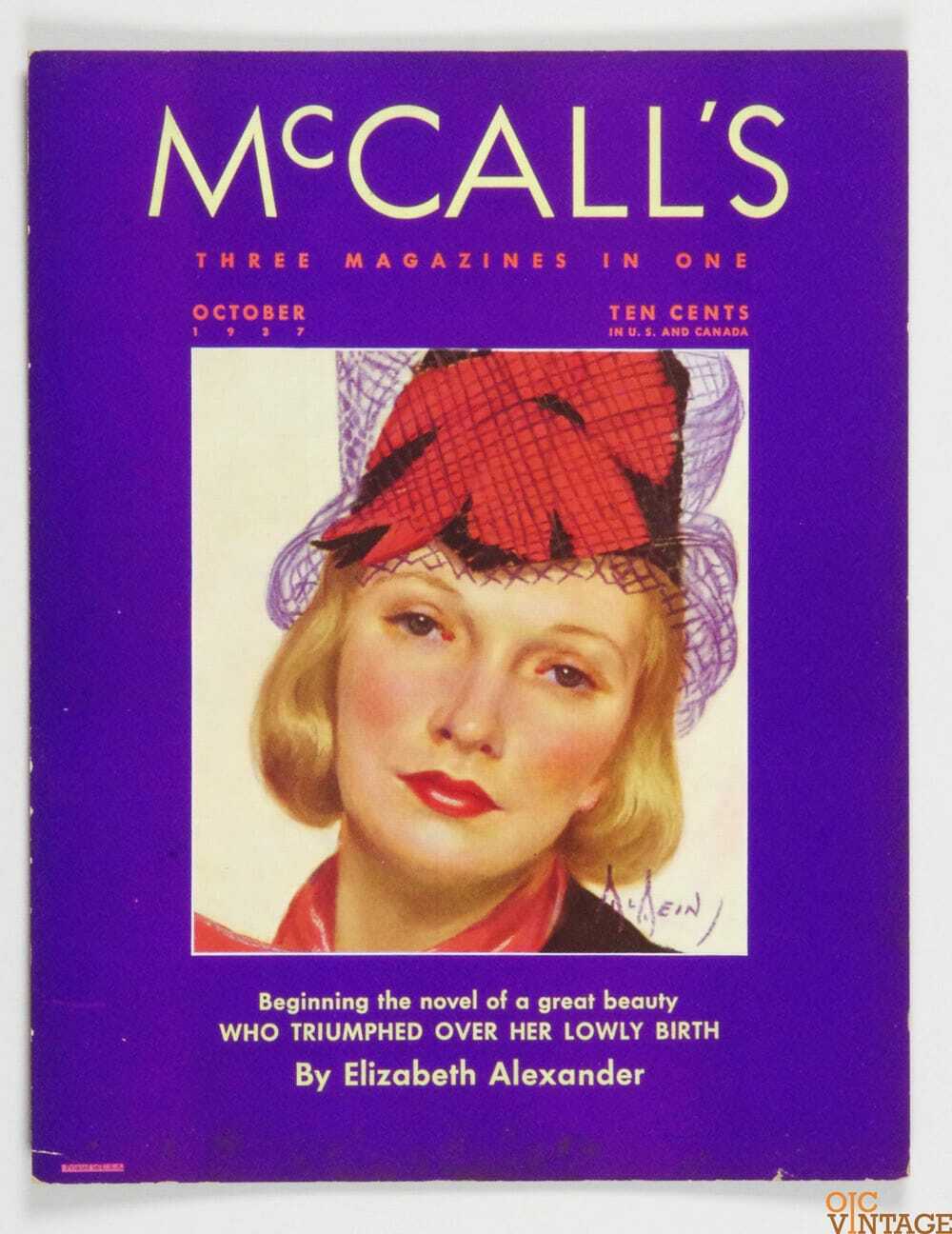 McCall’s Magazine Poster Cardboard Display 1937 October