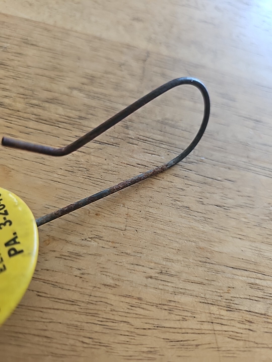 Old Advertising Receipt Hook Bill Holder, Elko Products. Elkhorn Wis. PA. 3-2646