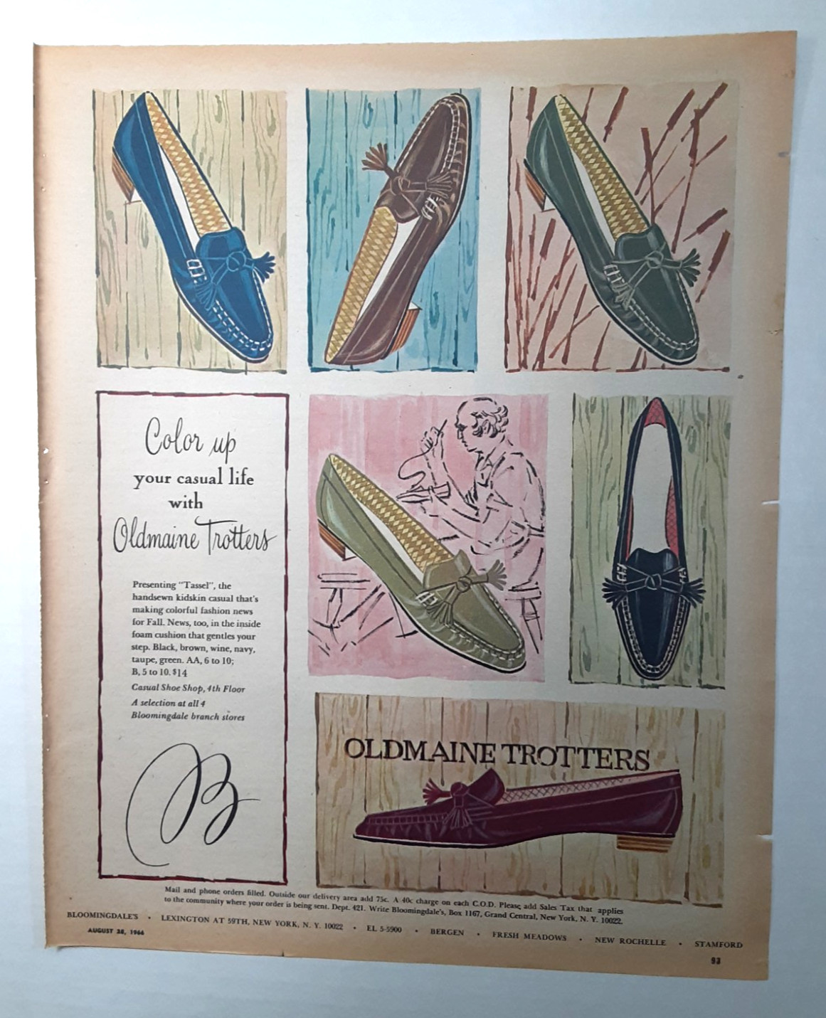 1966 OLDMAINE TROTTERS Magazine AD~TASSEL SHOES~Jockey Underwear/PENROD DENNIS
