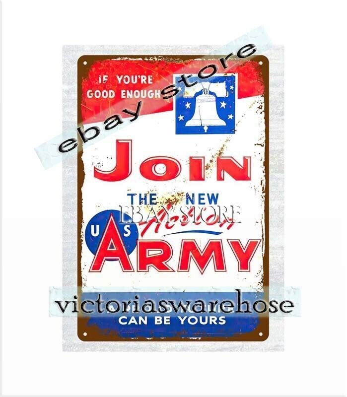 Early join new action US Army Recruiting Vietnam War metal tin sign Garden Repro