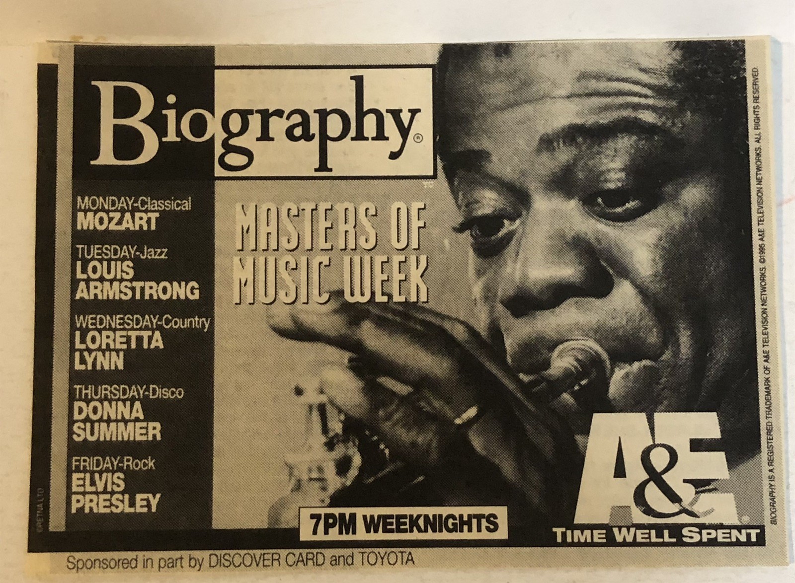 Louis Armstrong Biography Tv Special Print Ad Tpa13