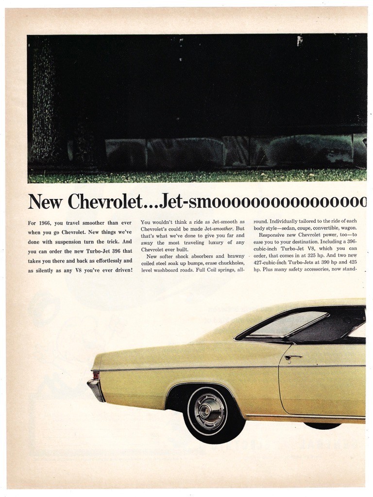 Chevrolet Vintage Ad 1960s Automotive Advertising Impala Sport Sport Coupe 1965