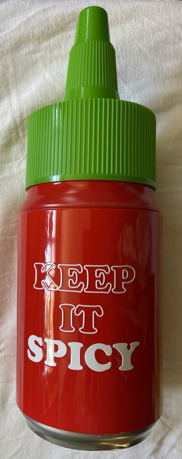 19″ LARGE SRIRACHA Collectable Tin Bottle Huy Fong Foods, Tin Bottle Plastic Lid