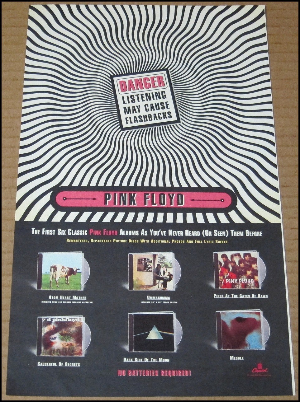 1995 Pink Floyd Print Ad Album Advertisement 7″x12″ The Dark Side of the Moon