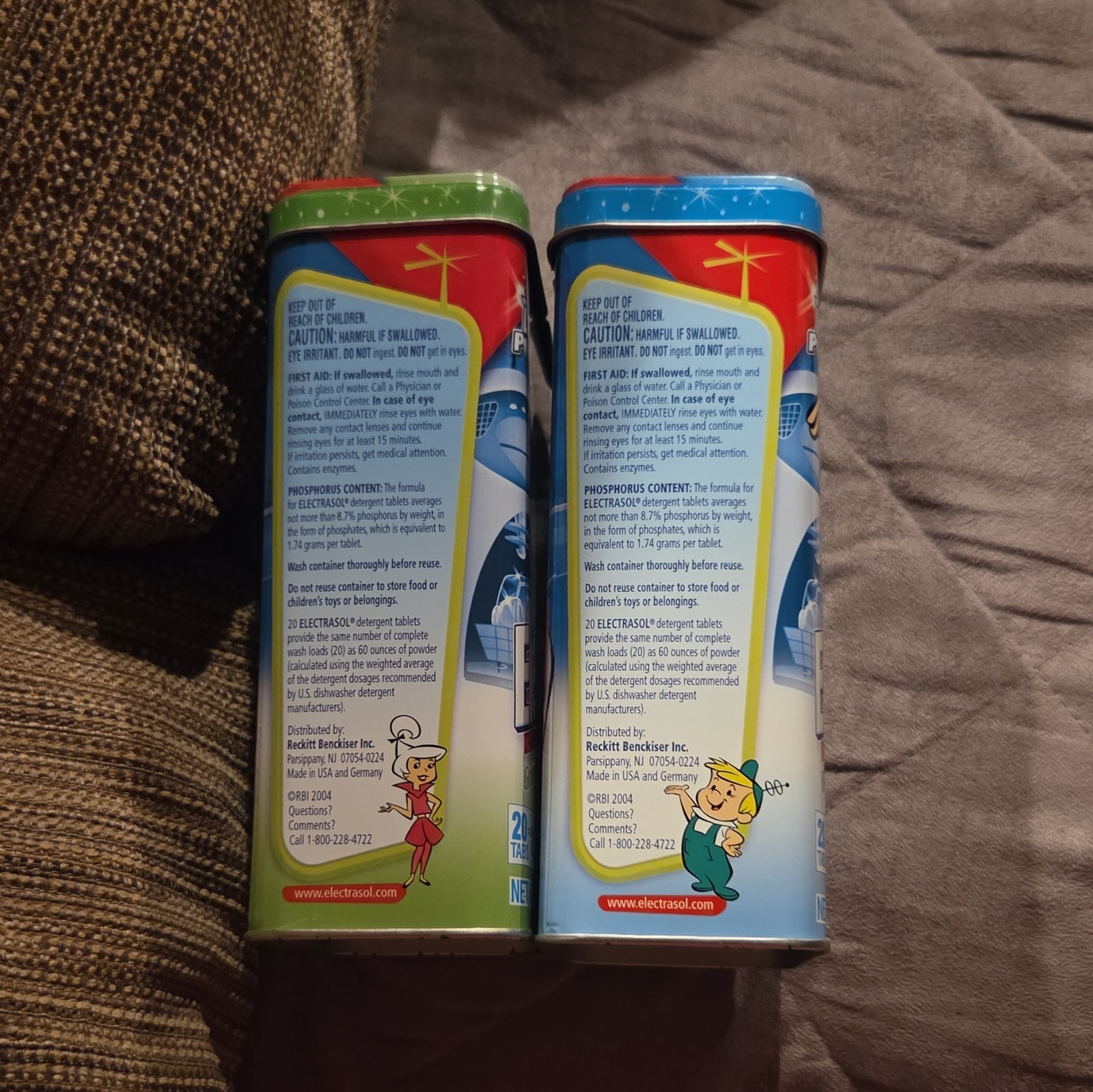 Electrasol 2-in-1 Tabs Jet-Dry PowerBall Green Apple & Fresh, Lot 2 Tins