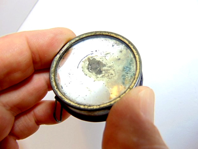 old Jose Schwarz Pharmacist, advertising pocket tape measure with mirrored back
