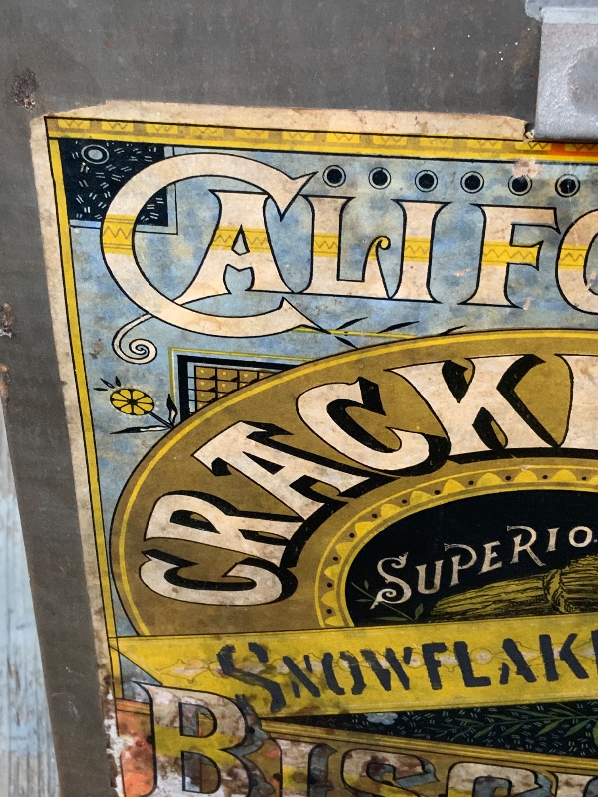 RARE Antique California Biscuit Cracker Snowflake San Francisco Advertising