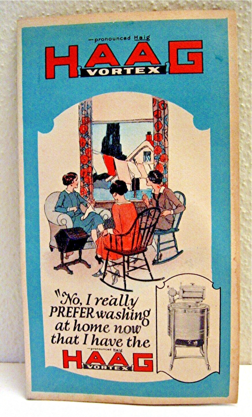 Old Vortex Wash Machine Brochure E H Lingo LaRue Ohio Adv Haag Bros Peoria Ill