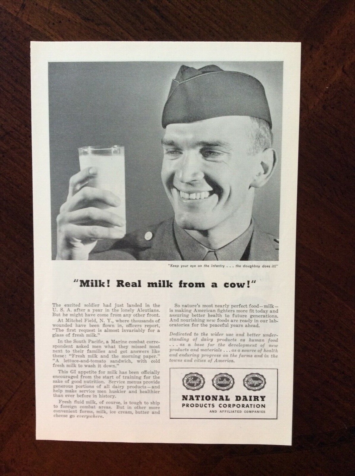 1945 vintage original ad National Dairy Products Corporation