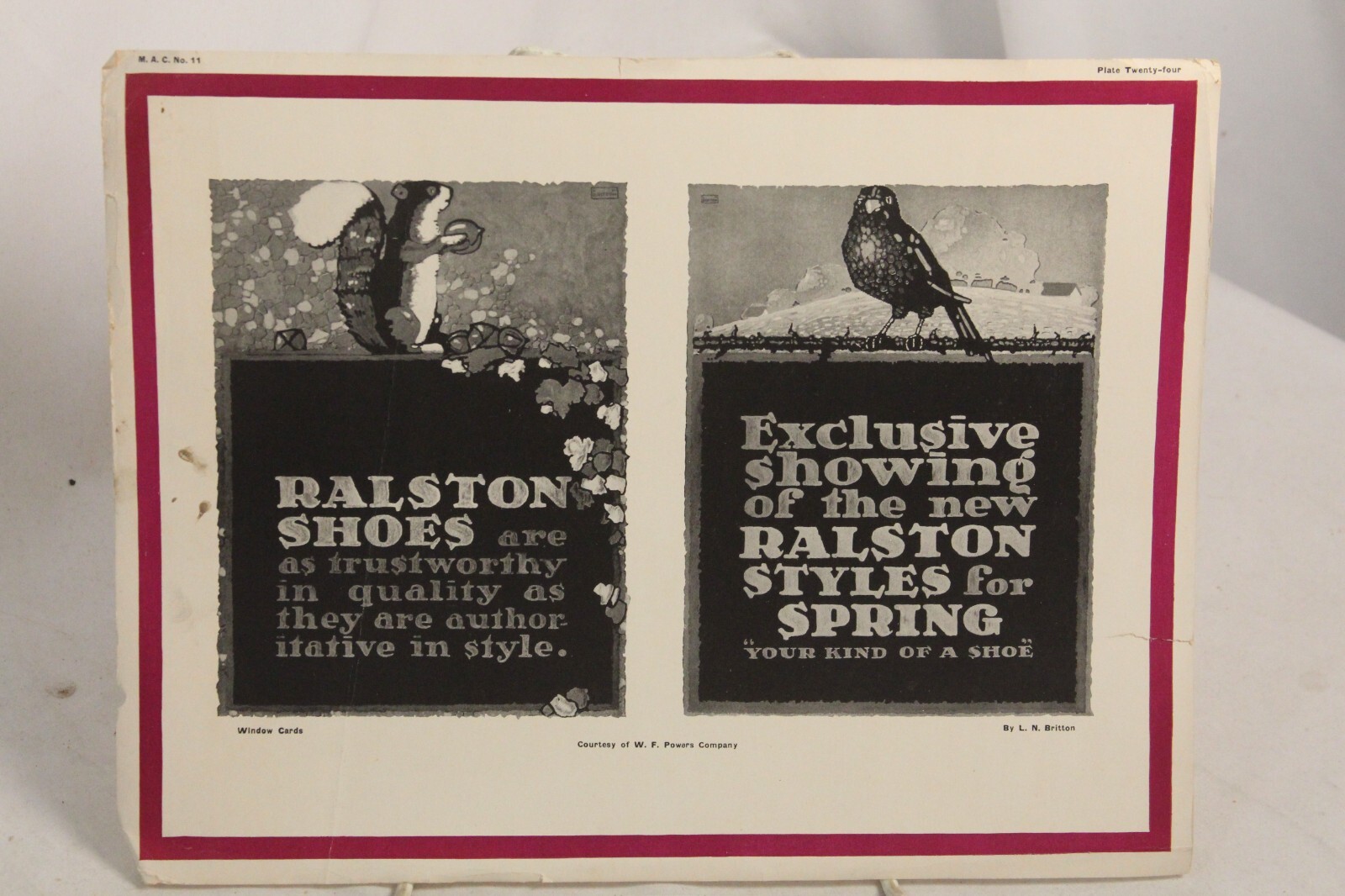 Ralston Shoes Window Card Spring Fall 12″ x 9″ Advertisement W F Powers Company