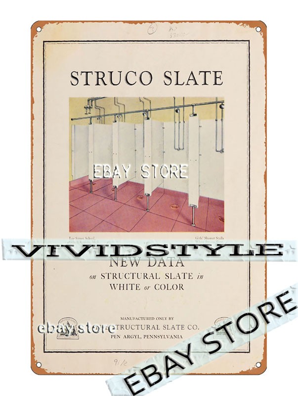 Tin Sign 1920 Struco Slate Structural Tile Builder Masonry home decor categories