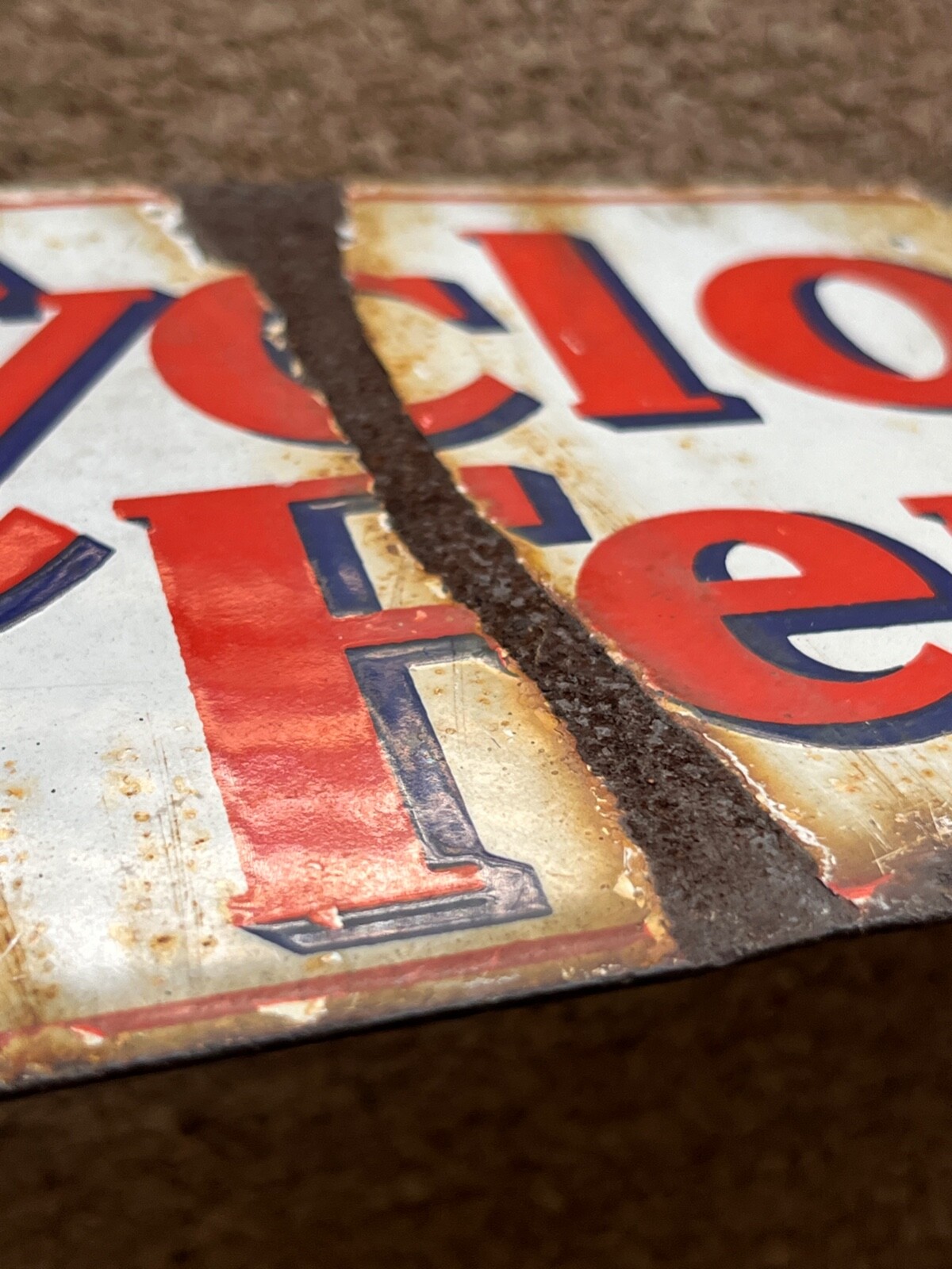 Vintage Porcelain Sign Cyclone Fence San Francisco United States Steel