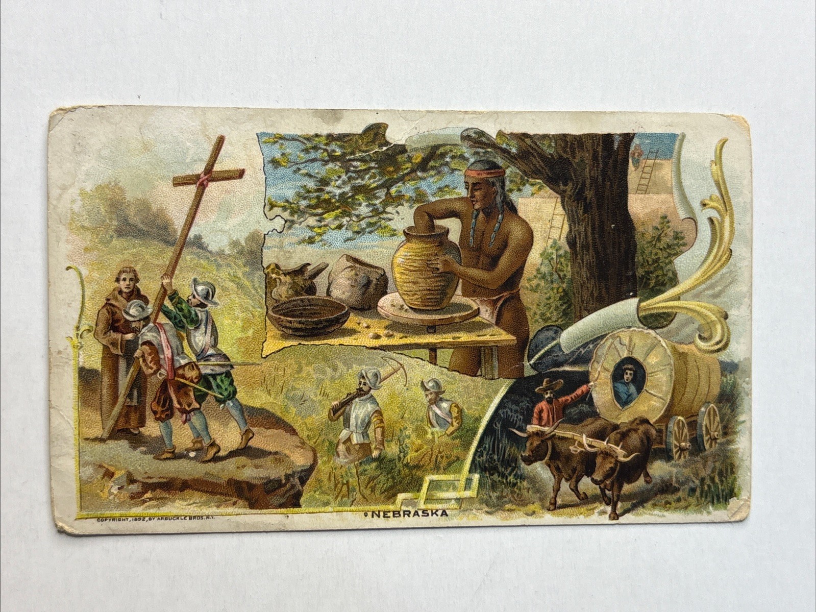 10012 Vintage ARBUCKLE BROS COFFEE Advertising Trade Card NEBRASKA #47 New York