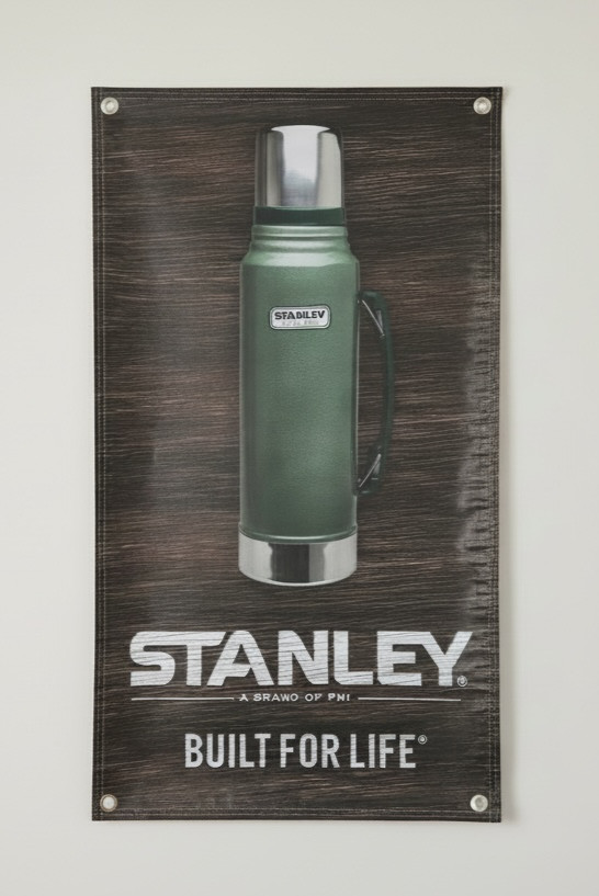 STANLEY Thermos Advertising Sign Store Vtg Display Vinyl Reinforced HD 20″x 36″