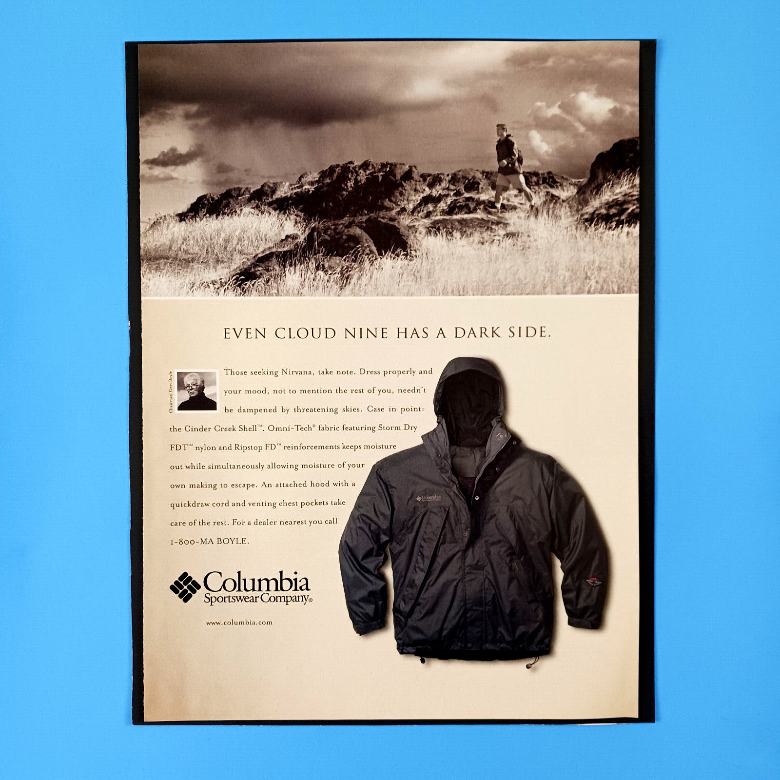 2002 Colombia Sportswear Print Advertisement Even Cloud Nine has a Dark Side