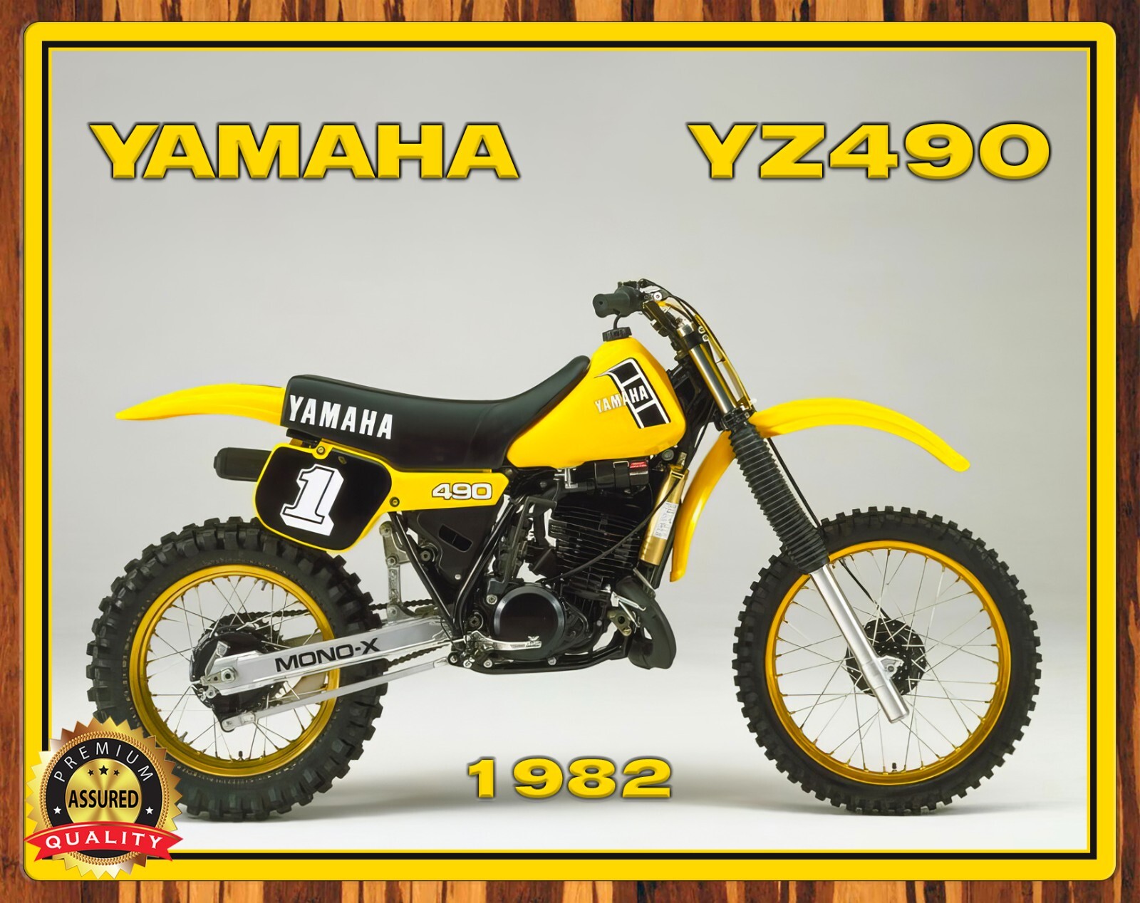 1982 Yamaha -YZ490 – Motocross – Metal Sign 11 x 14