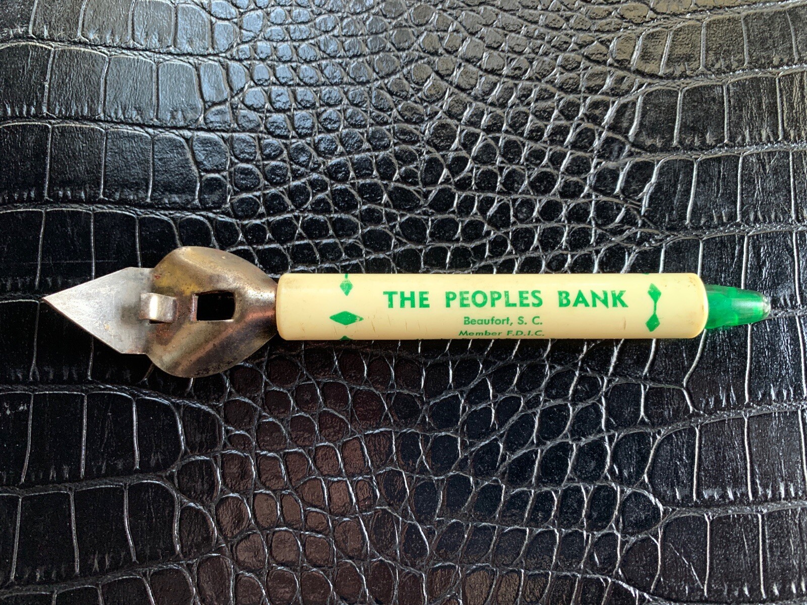 VTG Financial Advertising Bottle Can Opener Piercer The Peoples Bank Beaufort SC