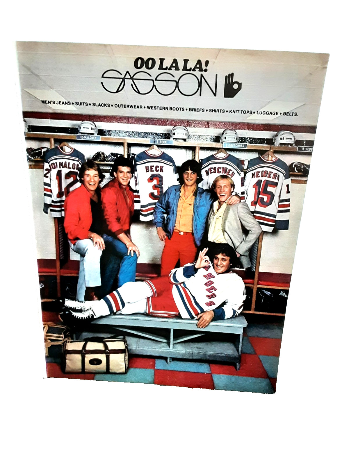 Vintage 1981 Sasson Jeans Advertisement Phil Esposito Hockey NY Rangers