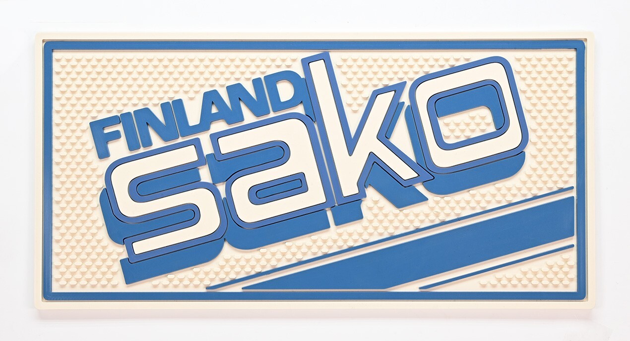 Sako Finland Counter Mat. Blue And White
