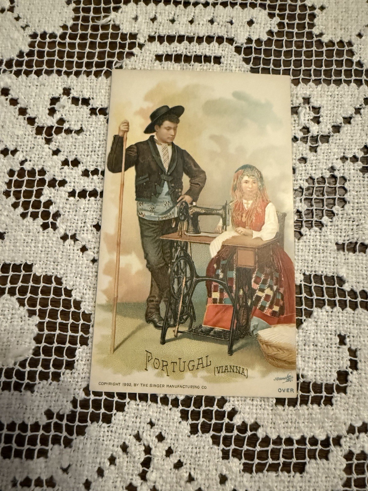 Early Ad for Singer Sewing Machine-1892-Portugal