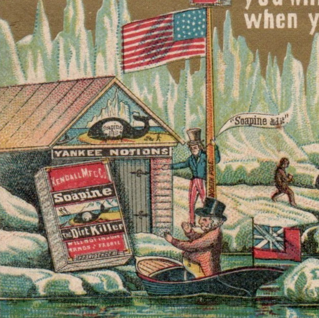 Soapine Uncle Sam North Pole Explorer Victorian Trade Card Whale Ship Expedition