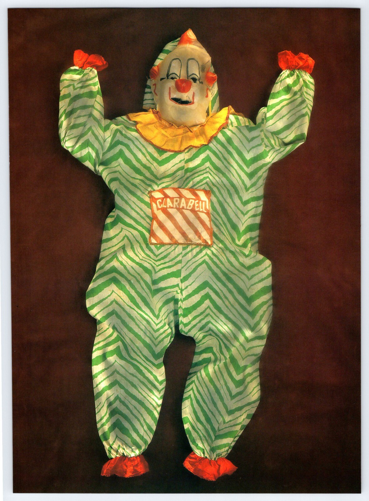 1950’s CLARABELL CLOWN HALLOWEEN COSTUME ART IMAGE 8″X11″ Book Page Photo M462