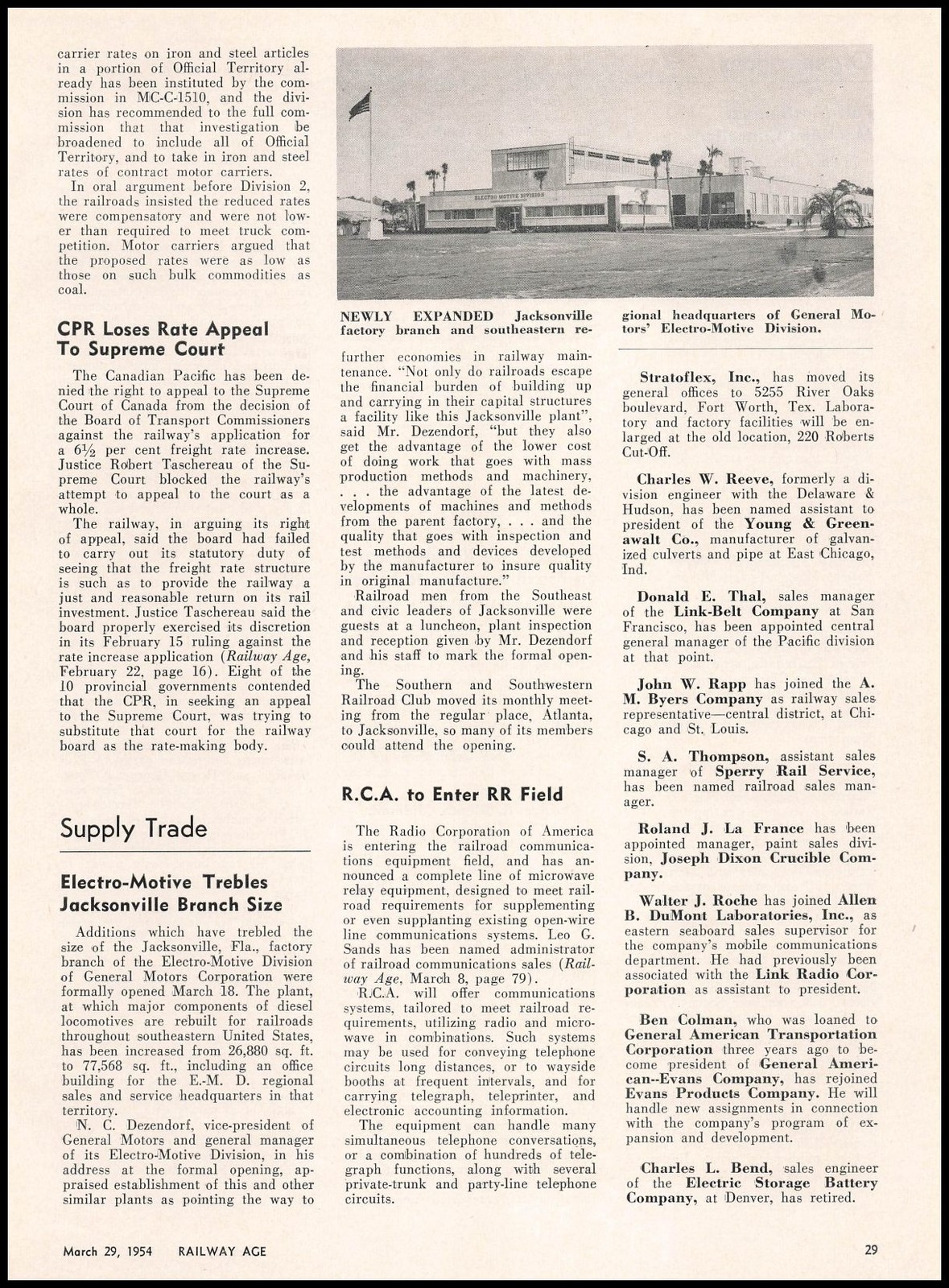 1954 GM Electro Motive Division Photo Jacksonville Florida Factory Print Ad