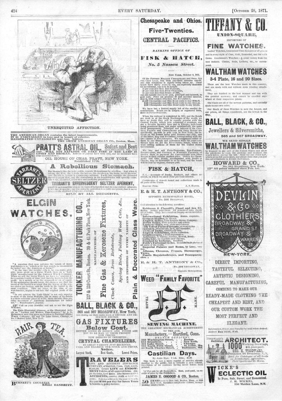 C & O Stock Fisk & Hatch -Domestic Sewing Machine – Reliance Wringer -MORE-1871