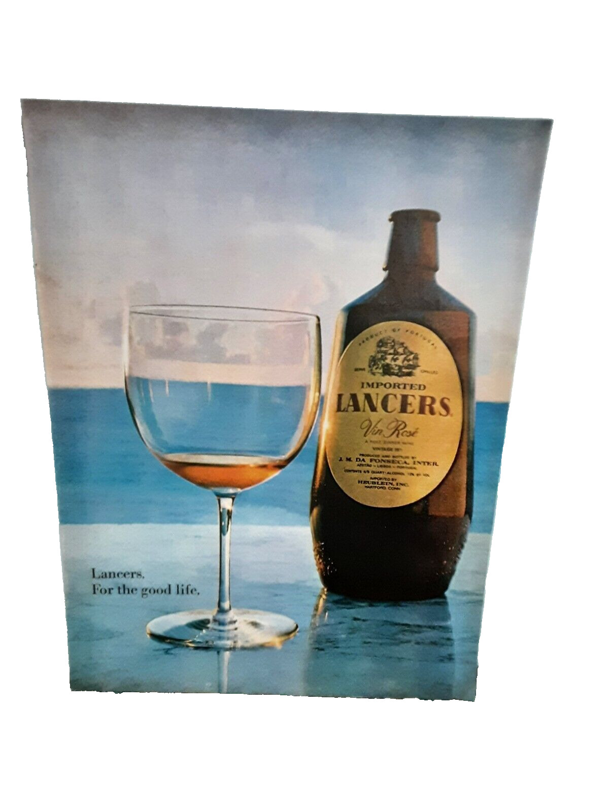 1973 Lansers Vin Rose Wine For The Good Life Original Print Ad
