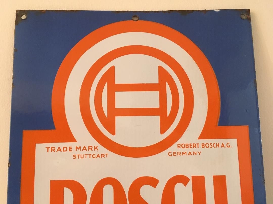Vintage Original Double sided Porcelain Bosch Sales & Service sign 16×24 rare 