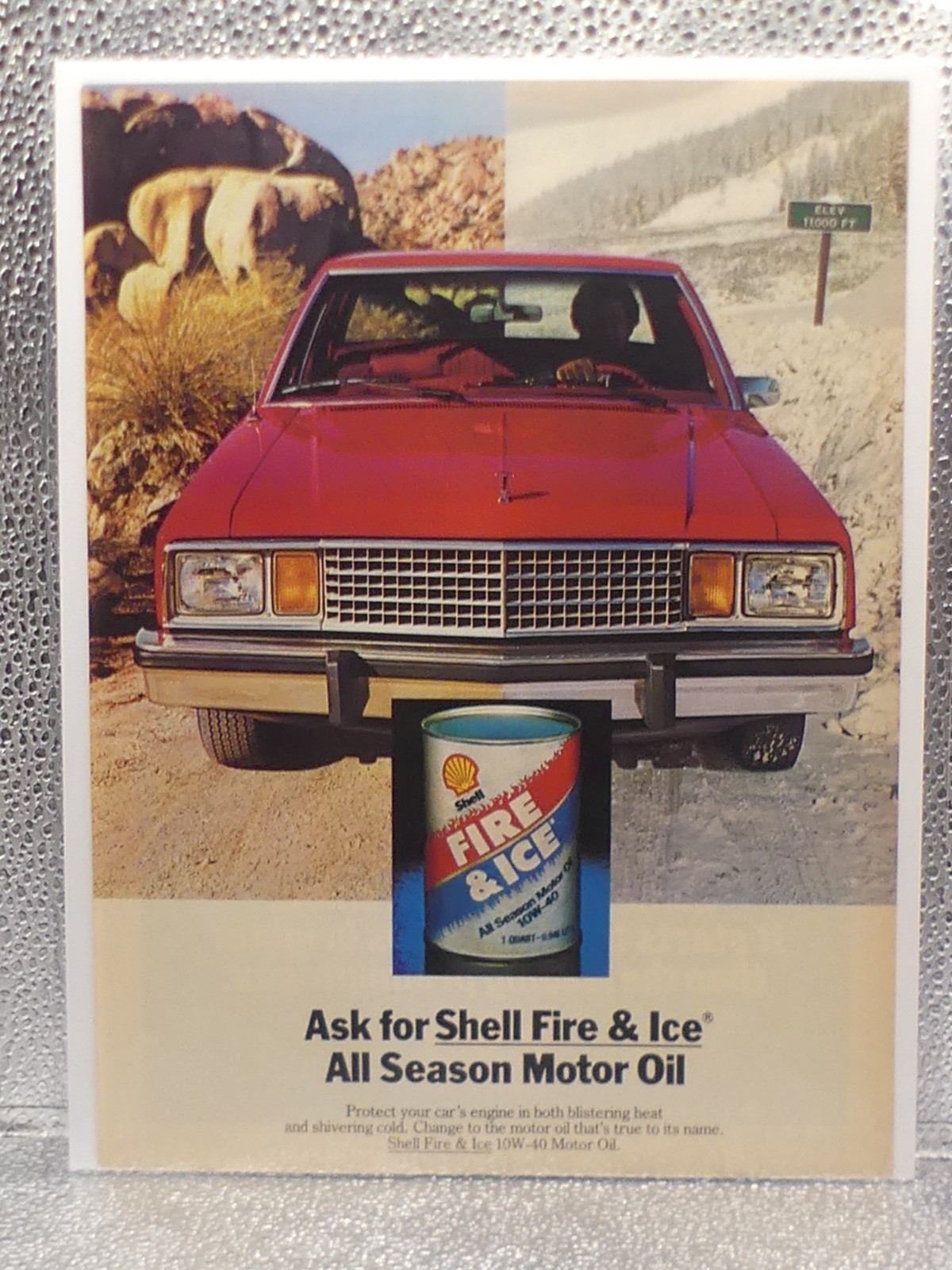 VTG Shell Fire & Ice All Season Motor Oil Qt 1979 Print Advertising Full Page Ad