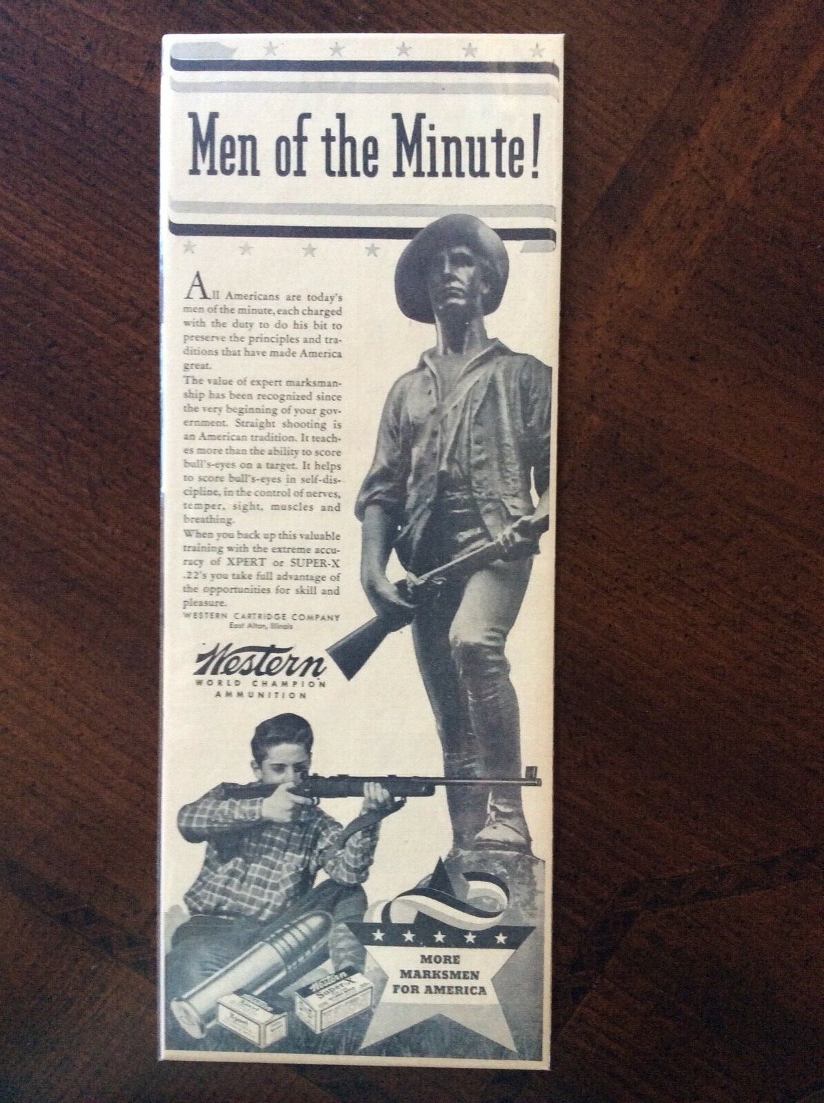 1942 vintage original ad Western World Champion Ammunition fantastic condition