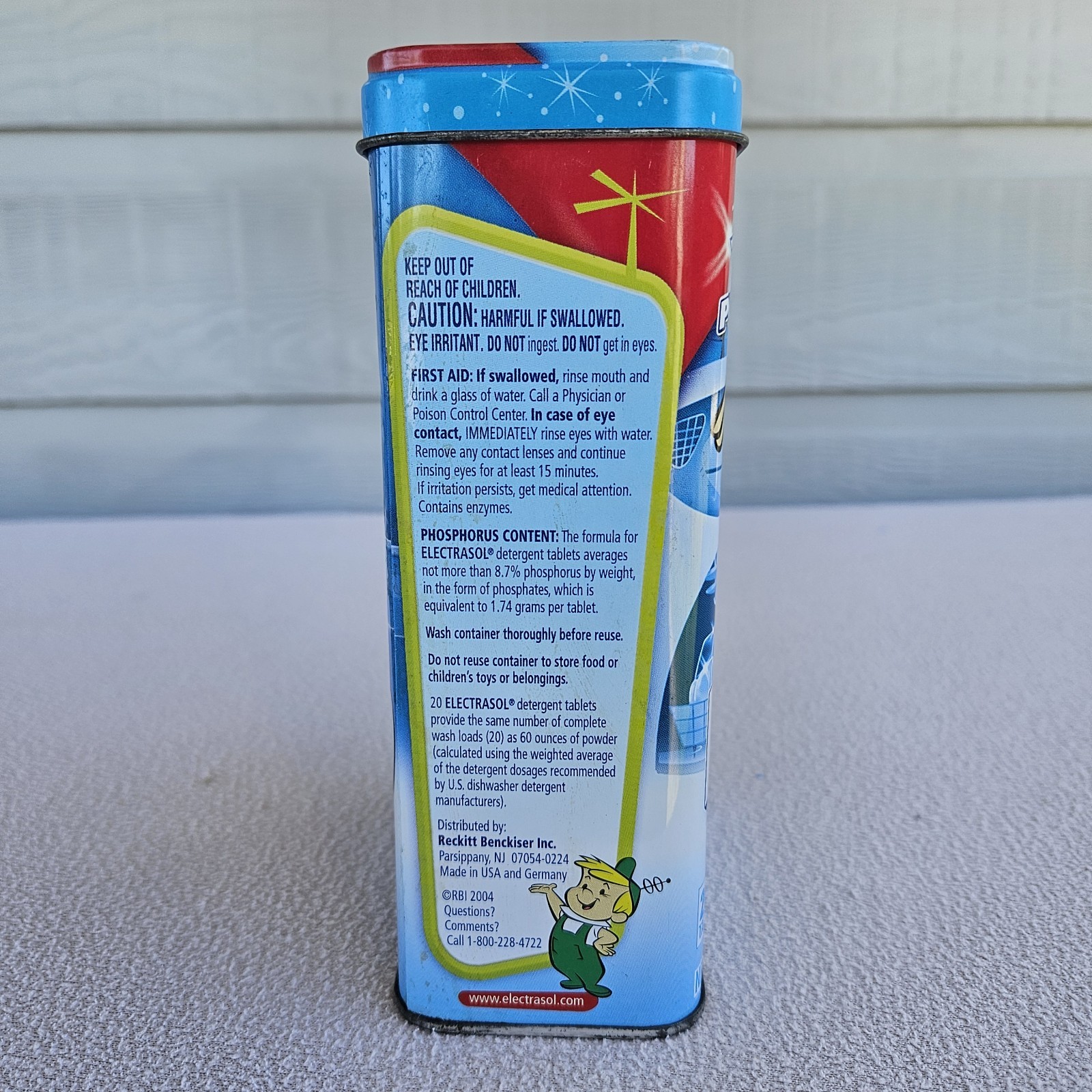 Electrasol Jetsons George Colletible Tin 6.75 x 4” Cartoon Hanna-Barbera EMPTY
