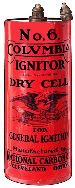 National Carbon Co Dry Cell Battery Cut Out Metal Sign 7×18