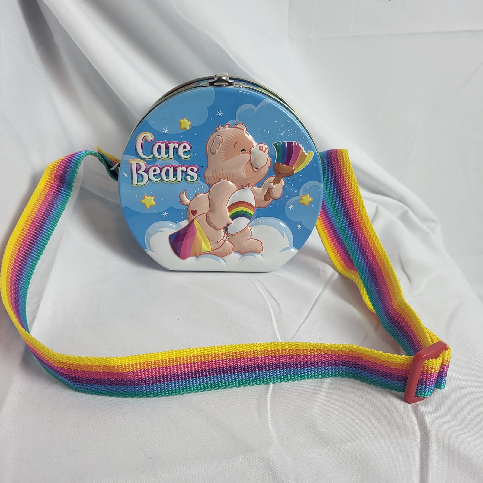 Unique Care Bears Embossed Musical Tin Metal Purse Bag Cheer Bear/Grumpy Bear